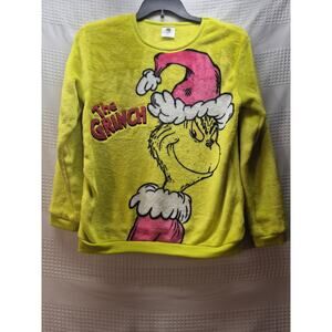 The Grinch Sweater Unisex Adult Size XS Yellow Fleece Long Sleeve Crew Neck 7416
